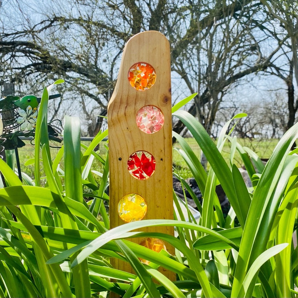 Wood / Stained Glass Mosaic Suncatchers